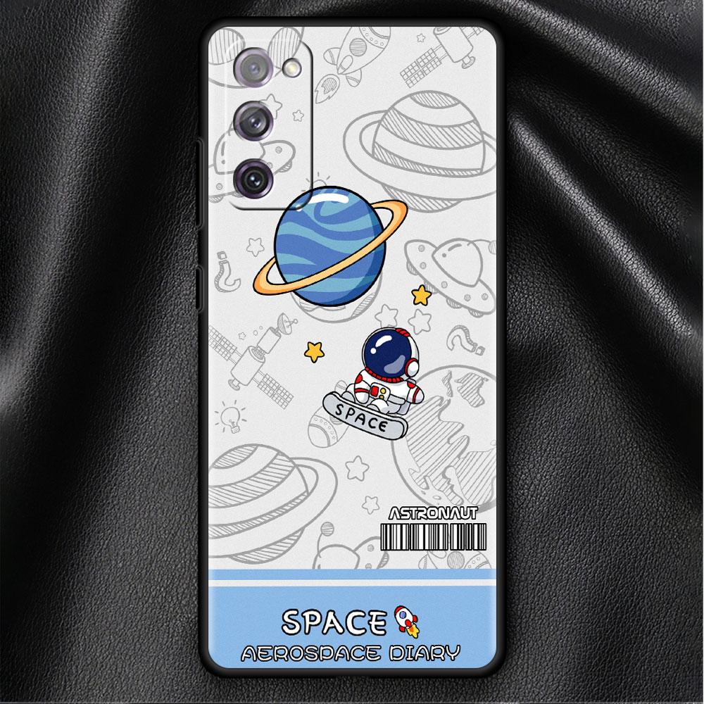 Case For Samsung Galaxy S20 FE S22 Ultra S21 Plus Luxury Soft Phone Case S10 S9 S8 S10e S7 Silicone Funda Fashion Cool Astronaut
