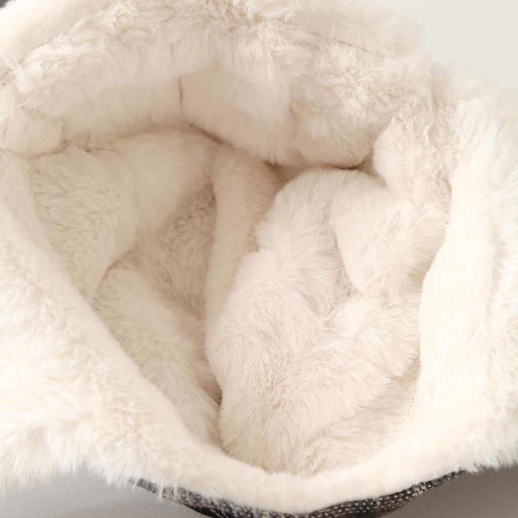 Winter Hat Women Men Retro Plaid Thickened Warm Plush Bomber Hat Beanie Earflap Cap