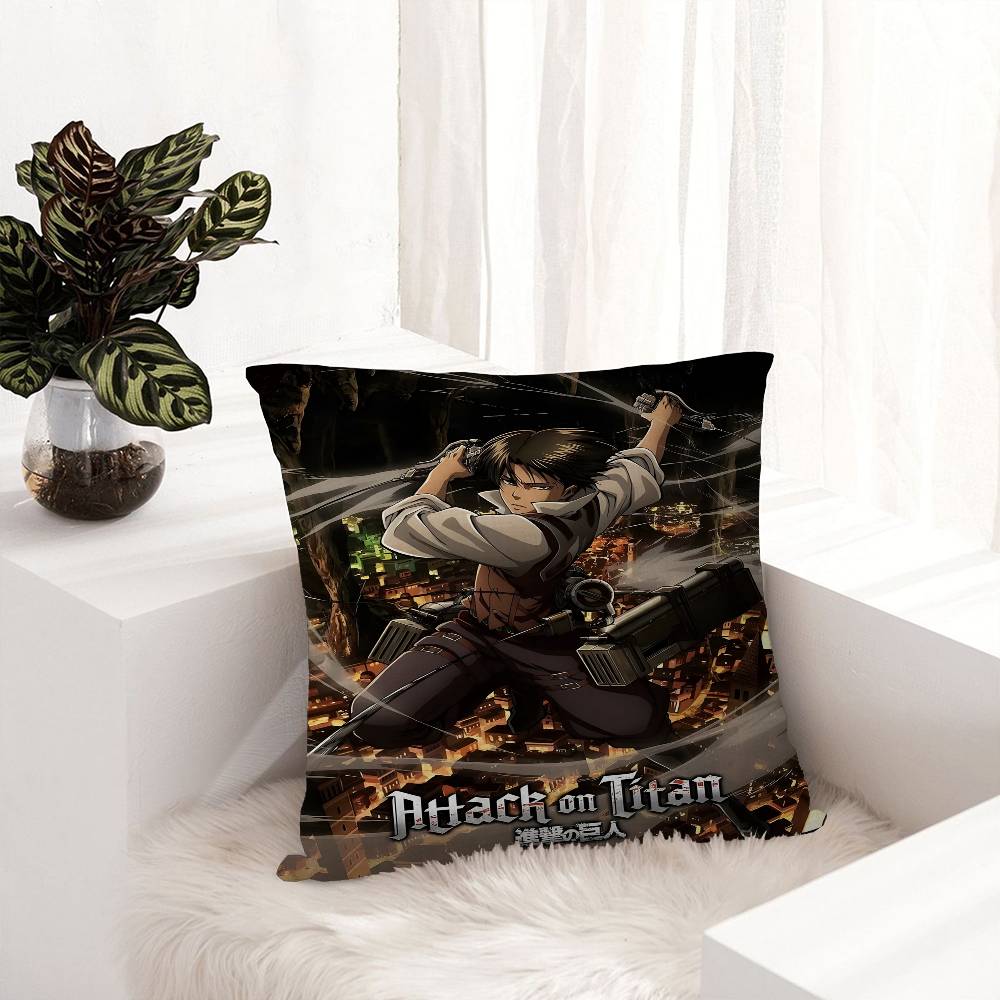 A-Attack On Titan Cushion Cover Car Throw Pillow Case For Sofa Car Christmas Gift 40X40Cm 45X45Cm