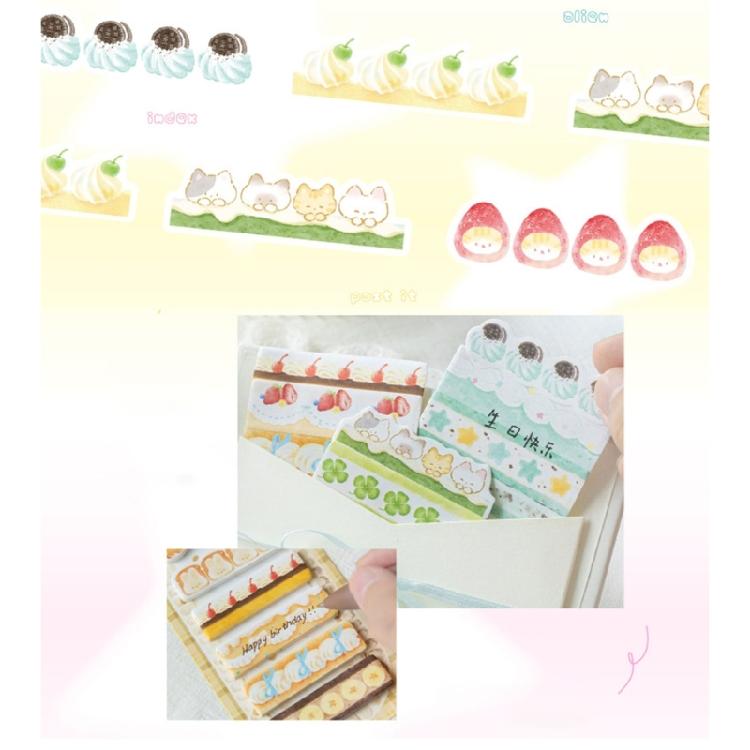 180 Sheets Cake Dessert Themed Adhesive Note Page Markers Repositionable Adhesive Labels for Book Journal Planner