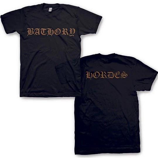 Bathory Hordes with Back Print Logo Men s Cotton T-Shirt XL