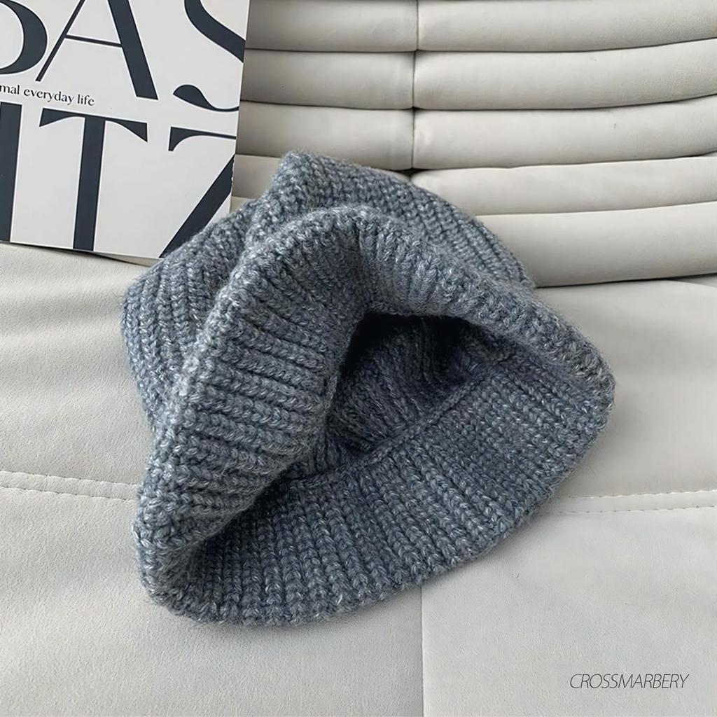 Crossmarberry Knit Korean and Available in Plus Loose Solid Perfect for CY116 Gray Women's Beanie, Style, Oversized, Warm, Comfortable, Sizes, Cute,