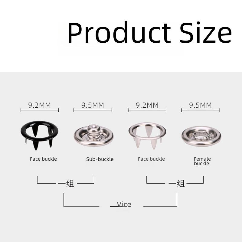 9.5MM Stainless Steel Colorful Baby Clothes Snap Button