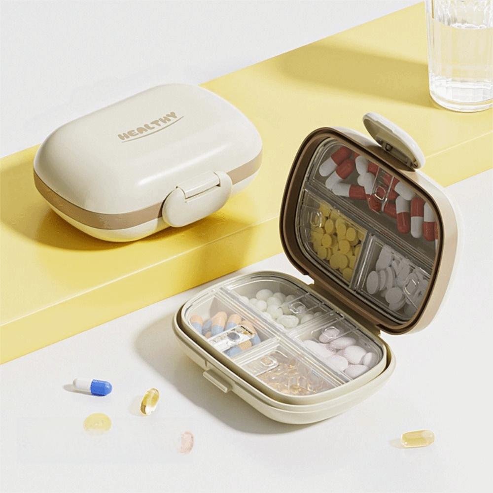 Moisture-Proof Portable Pill Box Dustproof 7 Compartment Medicine Organizer Leakproof Compact Travel Pill Dispenser