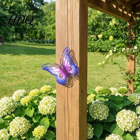 Nature Inspired Home Decor Metal Butterfly Wall Decorations Garden Art Sculpture Weatherproof Hanging for Patio Fence Yard Colorful Iron Sculptures