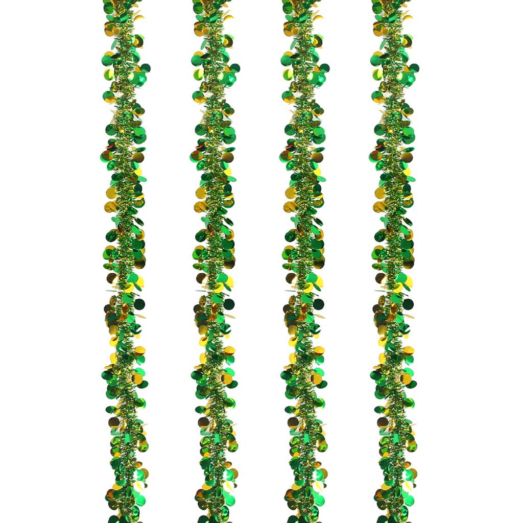 4Pcs Gold Green Tinsel Twist Hanging Twist Ornament for Irish Festival Christmas Tree Decoration Wedding Birthday Party