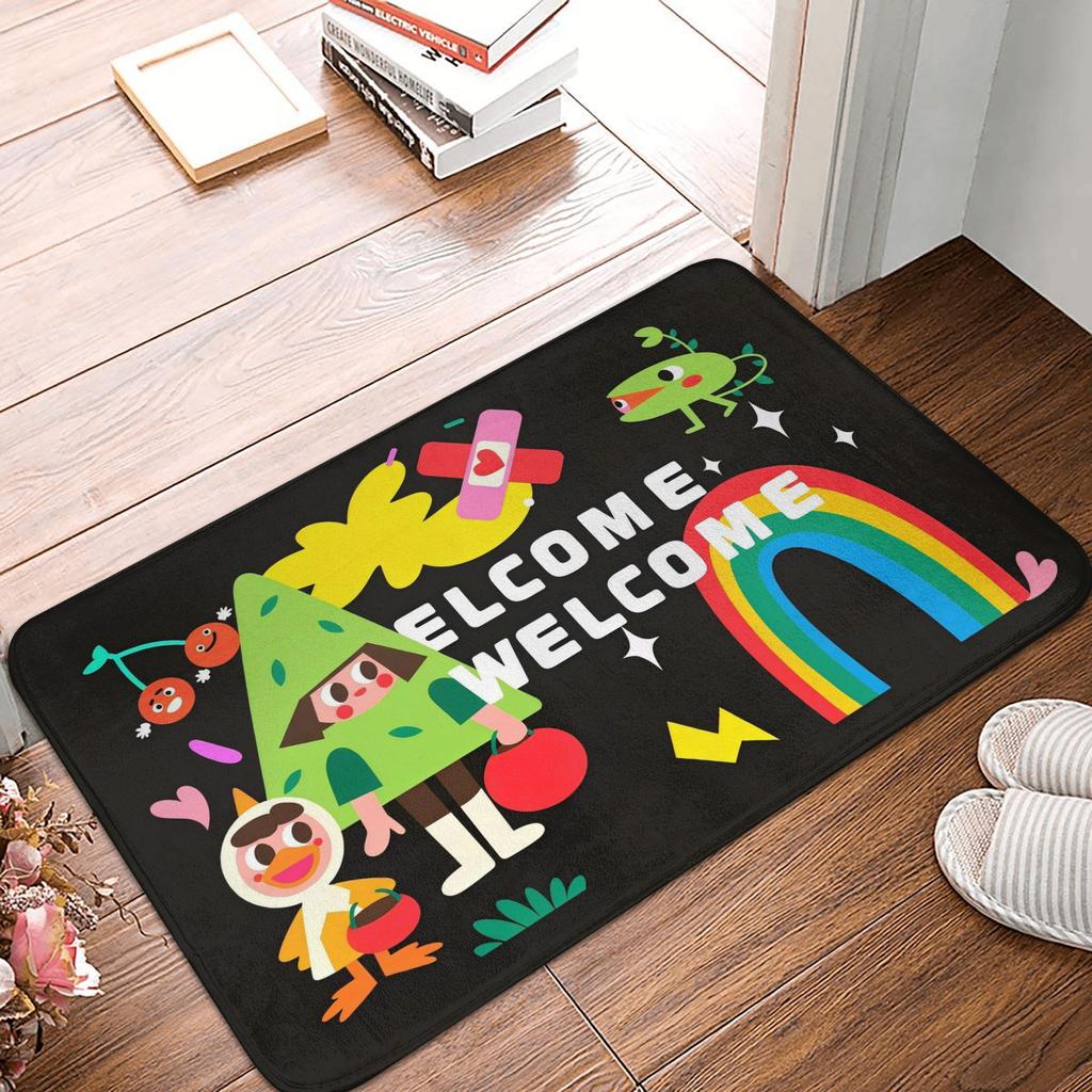 Ins Style Cartoon Animals Welcome Front Door Mat Anti-Slip Indoor Waterproof Doormat Garden Garage Entrance Rug Carpet