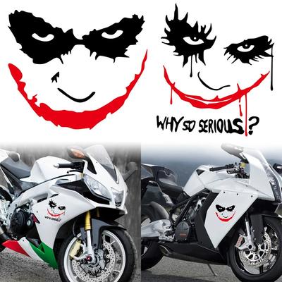 Warum so ernst? Halloween Autoaufkleber Filmdialoge Joker Persönlichkeit Kreative Buchstaben Dekorative Lampen Augenbrauen Vinyl Aufkleber