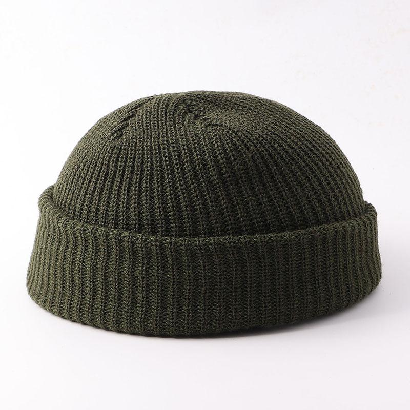 Melon Hat Men's and Women's Trend Autumn and Winter Wool Hat Student Fashion Flanged Yuppie Cold Hat Women's Brimless Knitting