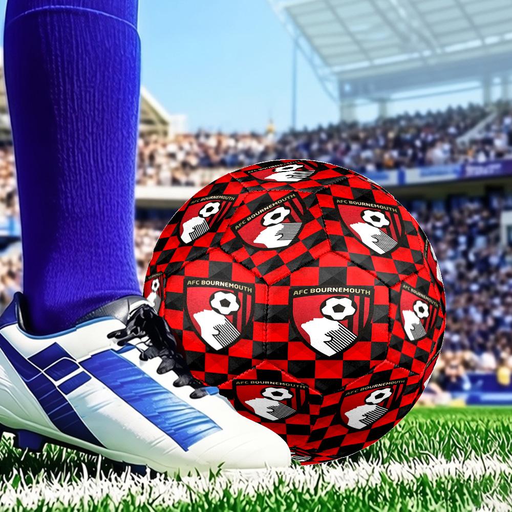 Afc Crest Printed Size 5 Soccer Ball - Durable, Machine-stitched, Soft and Comfortable, Suitable for Training and Matches Gift