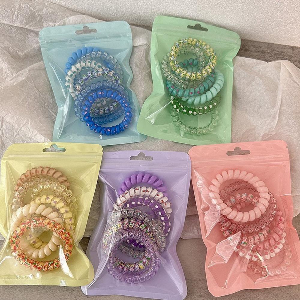6Pcs Solid Color Ponytail Holder for Women Elastic Hair Rope Hair Accessories