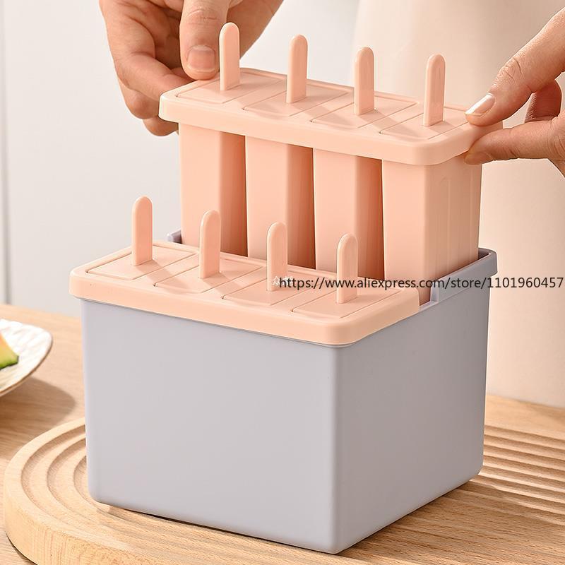 Popsicle/Sorbet Mold Food Grade Household Popsicle Making Ice Box Abrasive Tools with Lid Homemade Ice Cream Artifact