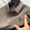 Revers-Poloshirt Herren Cooles Kurzarm-Top Sommer Neu Lässig Eis-Seide Kurzarm-T-Shirt Herren Unterhemd