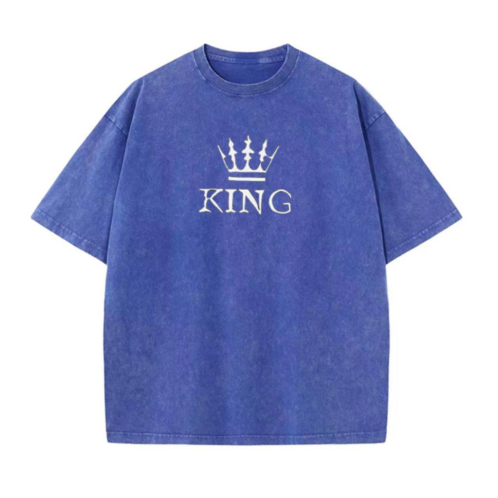 3D Printed King Crown Pattern T-Shirt Men Women Cotton Short Sleeve Casual Graphic Tee Streetwear Unisex Top