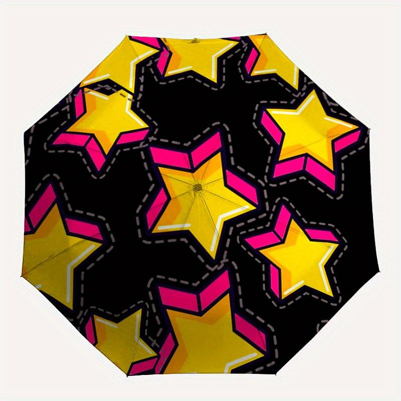 

1pc Starry Pattern Automatic Folding Umbrella, Portable & Foldable Design with 8 Ribs, Casual Outdoor Accessory yy250729089