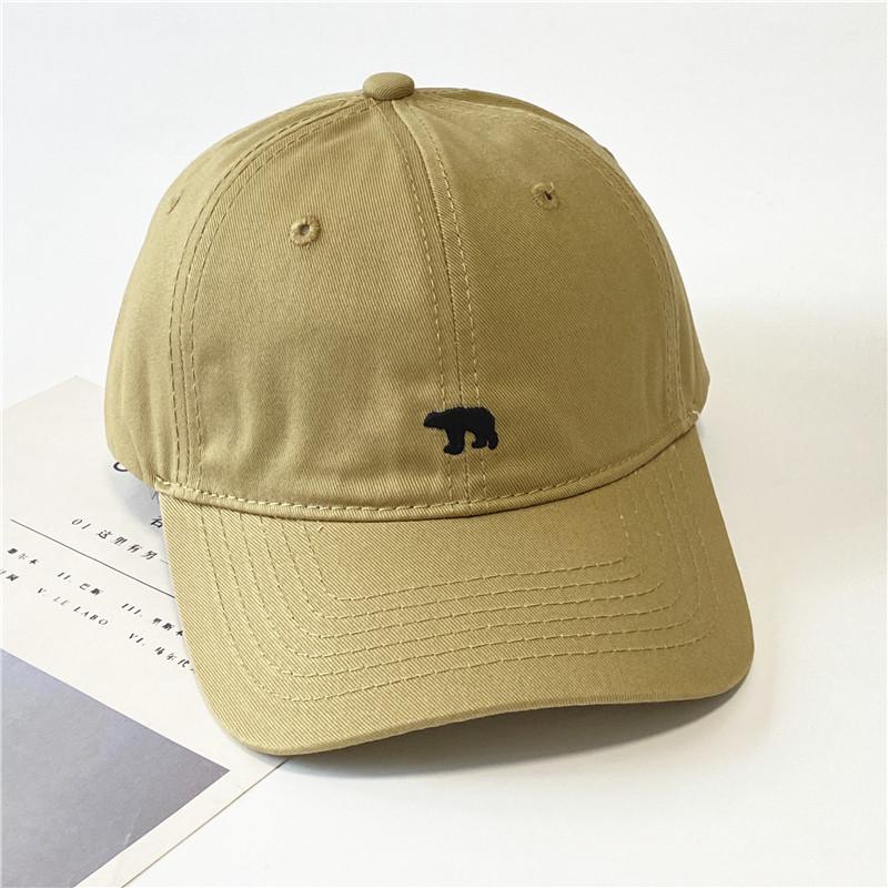 New Polar Bear Embroidered Baseball Cap Men's and Women's American Soft Top Cap Spring and Summer Versatile Big Head Circumference Sun Hat