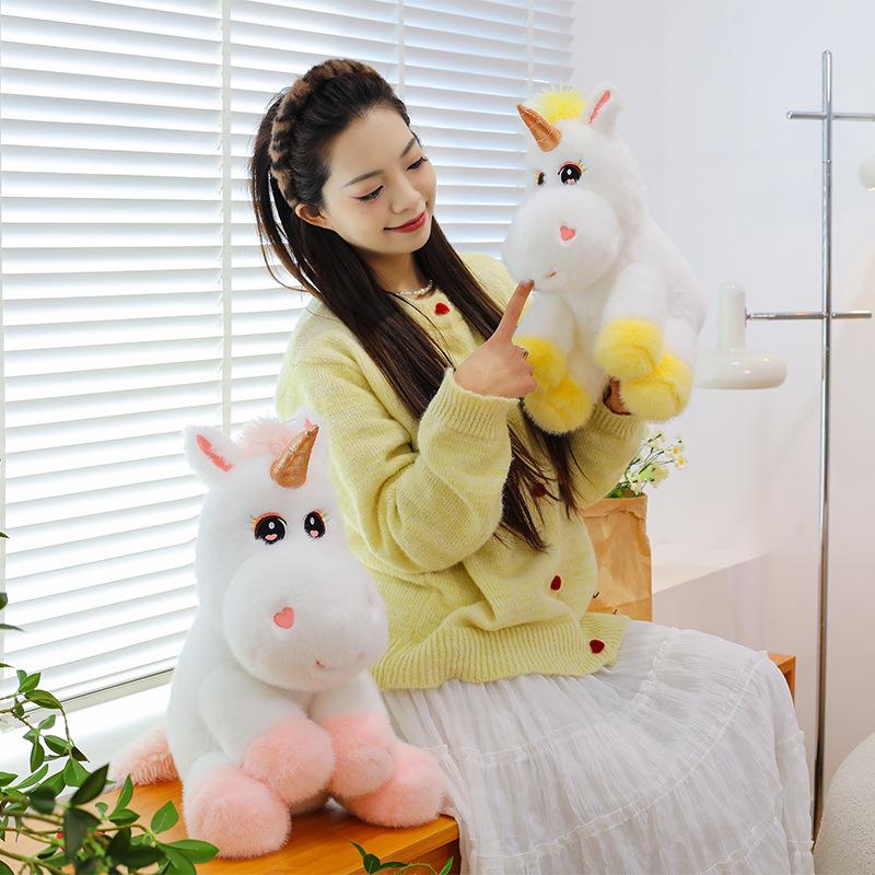 Cute Sitting Unicorn Doll Doll Cute Pony Plush Toy Children's Birthday Gift Rag Doll