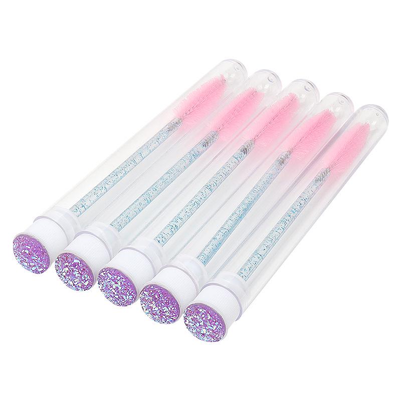 Escovas Transparentes de Diamante para Extensão de Cílios com Embalagem Multicolorida