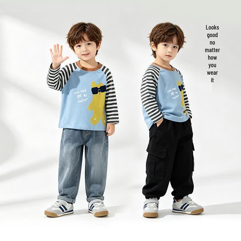 Bebeiyi Boys' Striped Long-Sleeve T-Shirt