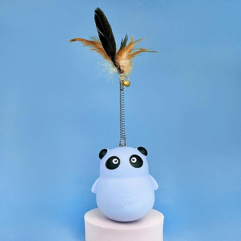 

Интерактивная игрушка-неваляшка для кошек с колокольчиками, забавная погоня, тренировочная кормушка для лакомств, автоматическая игрушка-дразнилка для котят, интерактивная игрушка для кошек синий