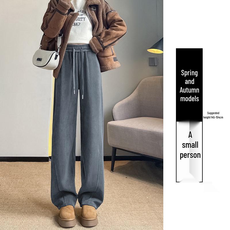 

2026 Women s High-Waisted Gray Narrow/Wide-Leg Casual Banana Pants XL
