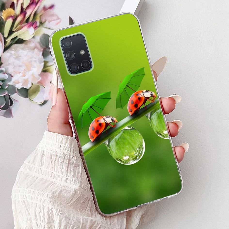 For Samsung Galaxy A71 Case SM-A715F Cover Fashion Butterfly Flower Soft Clear Silicone Phone Cover For Samsung A51 A 51 5G Capa