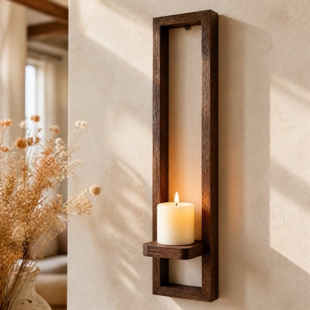 Single Tier Wall Mounted Candle Holder Wall Hanging Display Rack Living Room