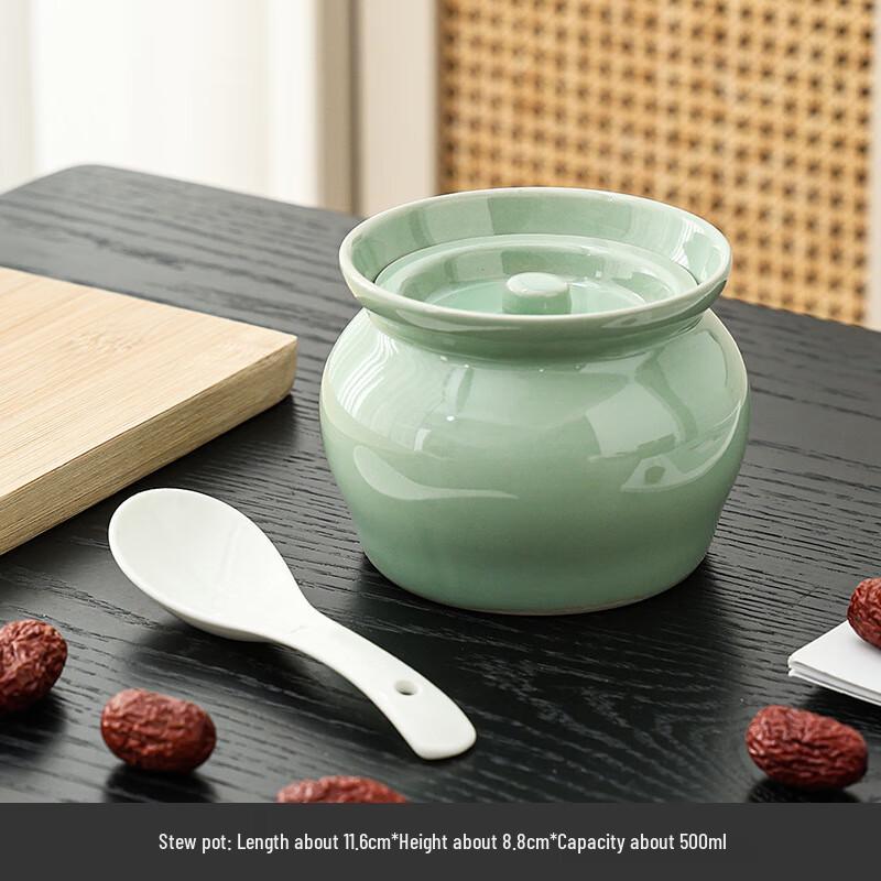 ZISIZ Ceramic Stewing Pot with Lid