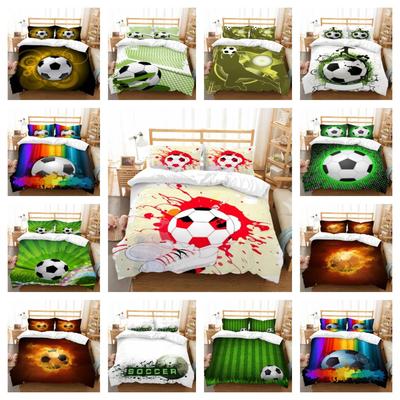 Bettwäscheset Tagesdecke Bettbezug Steppdeckenbezüge Fußballdruck Heimbettwäsche Luxus Weicher Kissenbezug Bettdecke Bettbezug