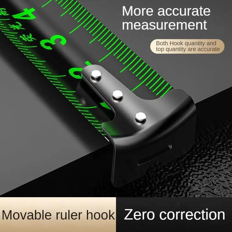 5/7.5/10M Metric Measuring Tape Self Locking Fluorescent Steel Tape Measure High Precision Wear-resistant Ruler Measuring Tools