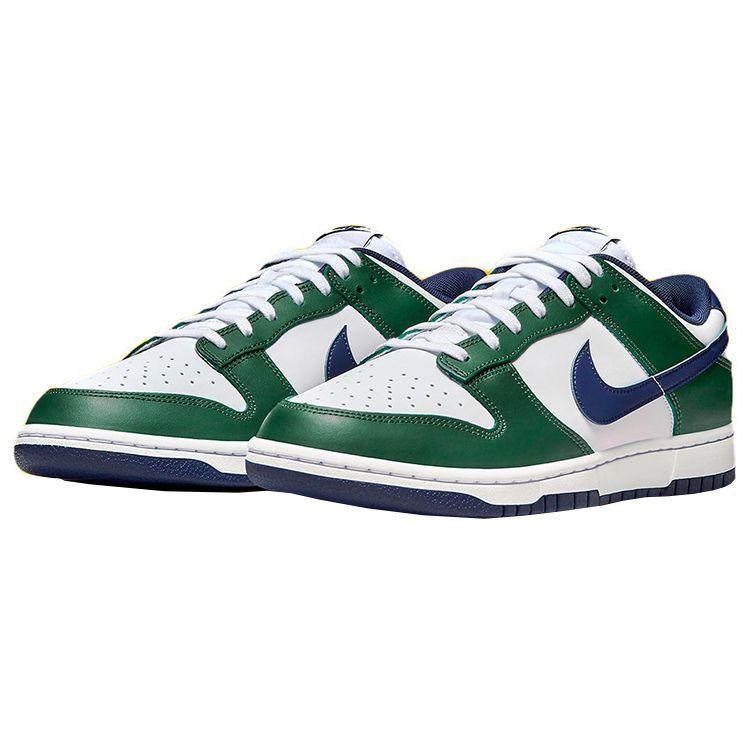 Nike Dunk Low Fir Midnight Navy Unisex Sneakers Green White University-Gold FV6911-300