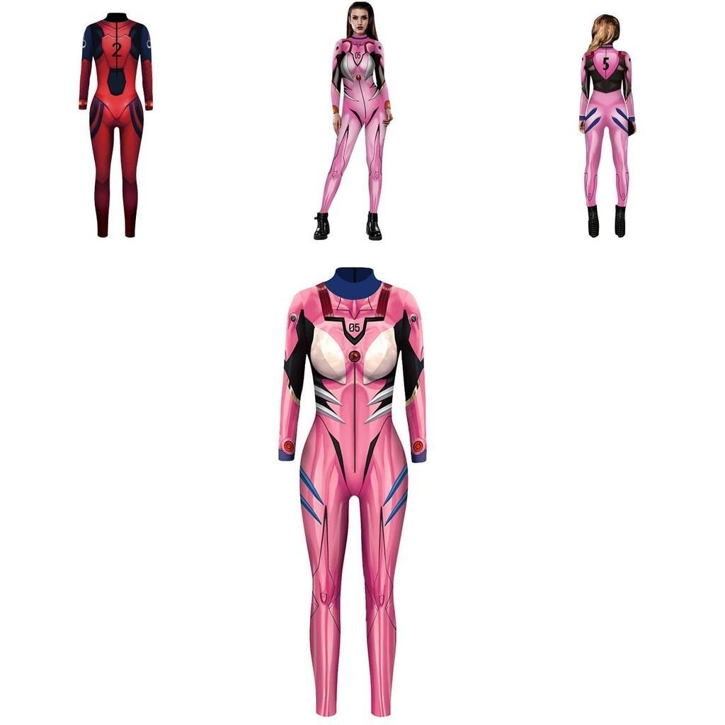 Stunning Eva Neon Genesis Evangelion Asuka Langley Zentai Tights Bodysuit Cosplay Costume For Women