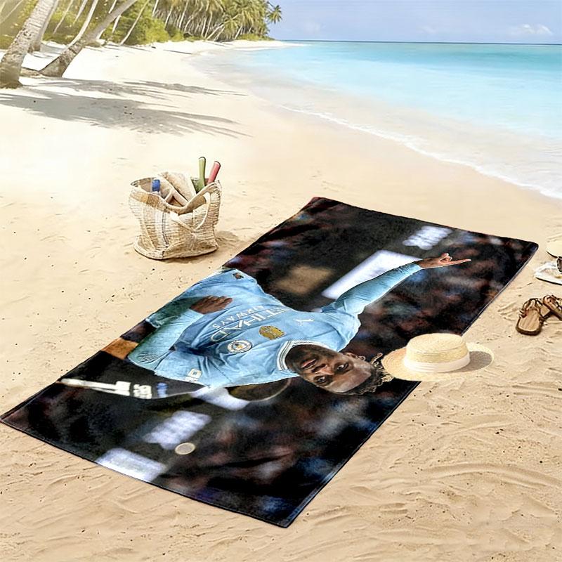 Jeremy Doku Print Beach Towel, Large Soft Quick Dry Towel for Beach Camping Swimming