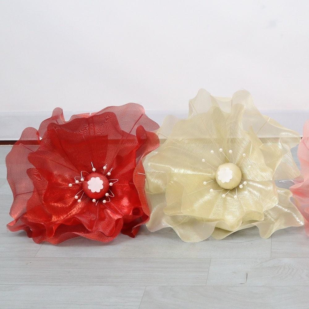 50cm 3D Gaze Künstliche Blume Schimmernder Effekt Große Riesige Netzblume Haus Garten Dekoration