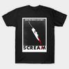 Men Black Print T-shirt Scream Scary Movie No-Cut Transfer Paper Print Cotton Tshirt