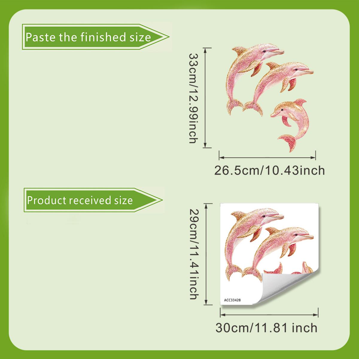 

Мечтательная розовая золотая наклейка на унитаз с дельфином самоклеящаяся водонепроницаемая наклейка для украшения ванной комнаты 30*30cm