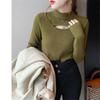 2022 Herbst Winter Neu Damenmode Ausgeschnitten Hoher Kragen Einfarbig Langarm Strickpullover Für Damen Slim Gestrickte Pullover