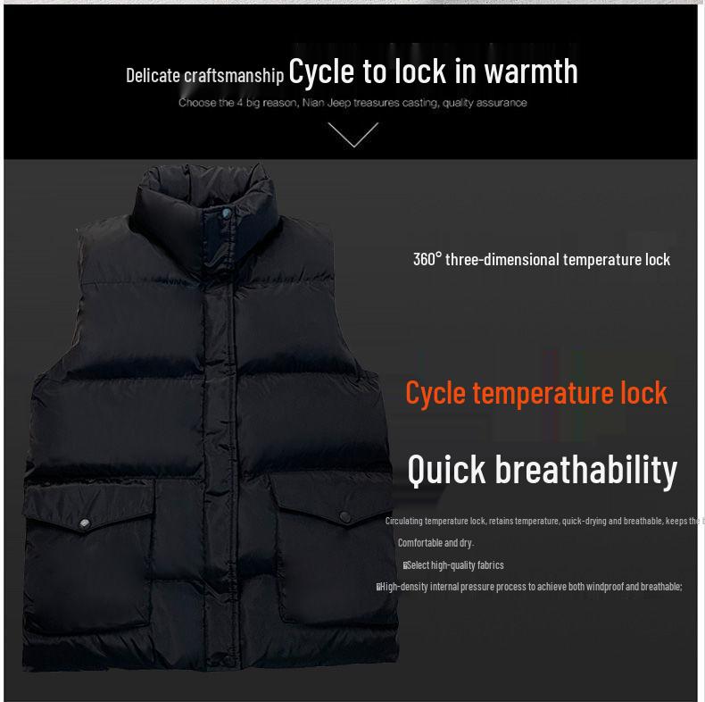 2023 Women's Winter Bread Style Short Down Cotton Padded Vest - Sleeveless, Casual Korean Fashion