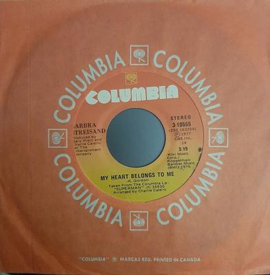 7-Zoll Schallplatte BARBRA STREISAND - My Heart Belongs To Me 310555 Columbia 1977 Kanada Pop Gebraucht