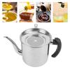 Grease Container With Strainer for Kitchen 1.4L 410 Stainless Steel Thicken Household Large Capacity