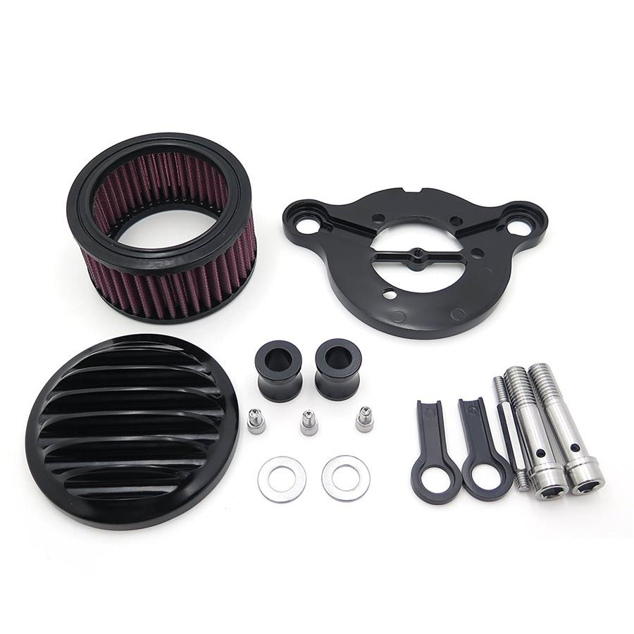 Black Air Cleaner Intake Filter System Kit For Harley Sportster XL883 XL1200 198