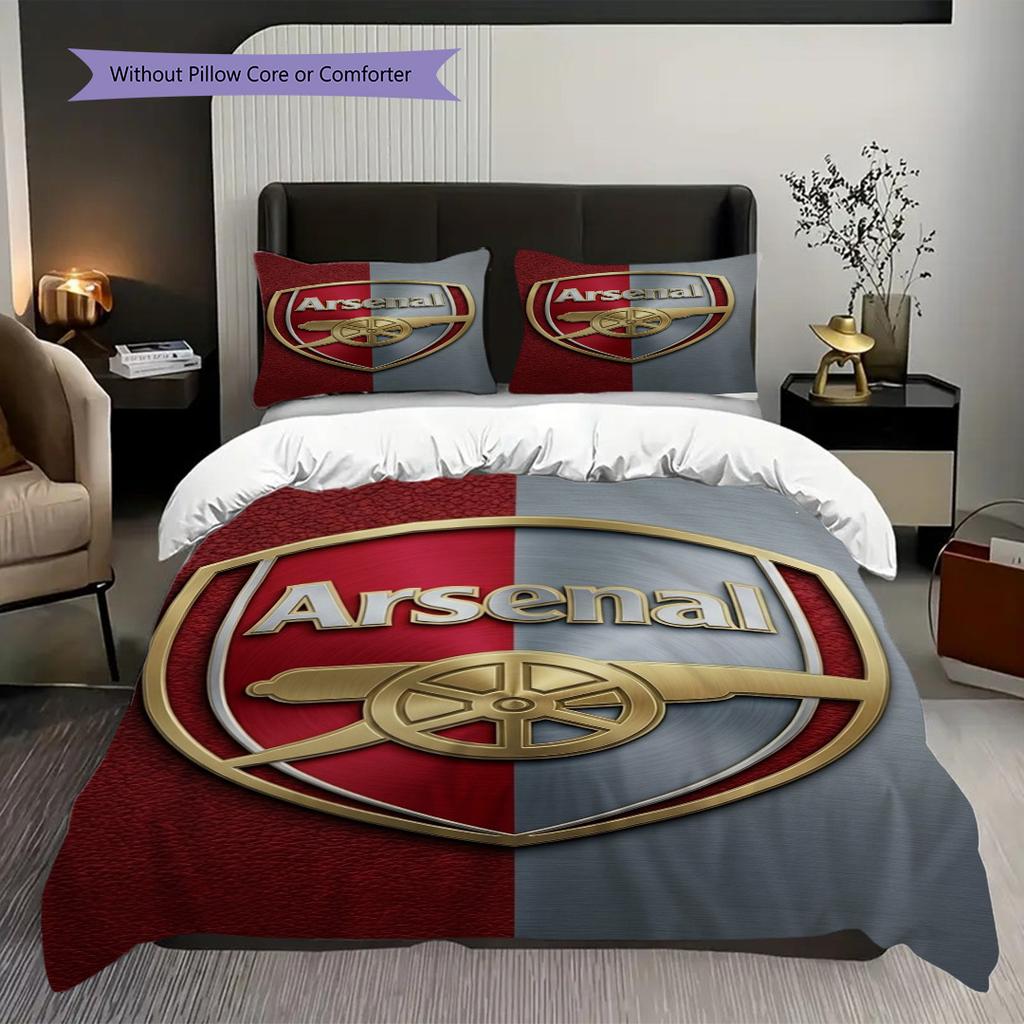 "Iconic Arsenal Emblem Checkerboard." Bedding (1 * Duvet Cover + 2 * Pillowcase, Without Core) 2DFlat Christmas Birthday Gift Soft and Comfortable