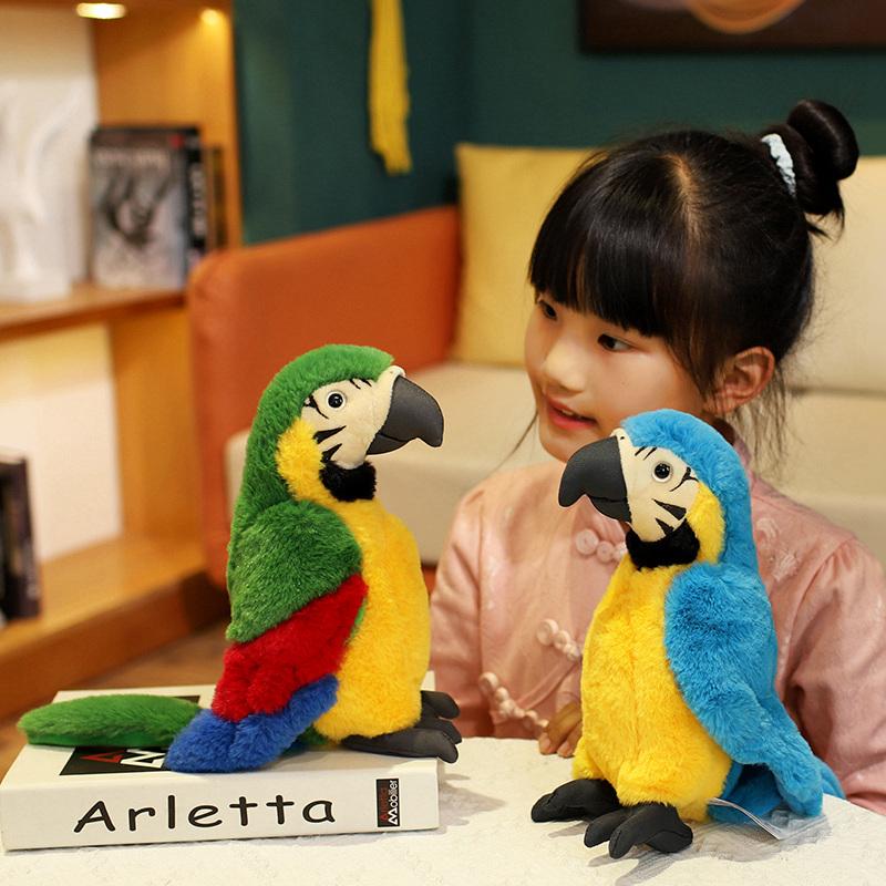 25cm Lebensechter Papageien Plüschtier Simulation Ara Puppe Cartoon Stoffvogel Tier Plüschpuppe Geburtsdatum Geschenk entworfen für Kinder Heimdekoration