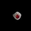 European and American Entry Lux Red Wine Stain Rose Ruby Zircon Micro-Inlaid Full Diamond Elegant Fancy Versatile Opening Ring