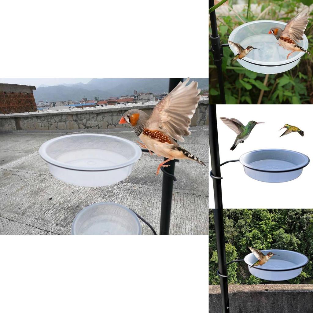 Hochwertiger Plastik-Vogelfutterspender mit stabilem Metallständer und vielseitiger Kolibri-Wasserschale für den Außenbereich