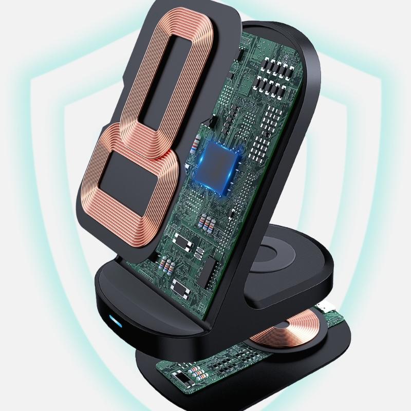 Charging Stand Station for Phone 16 15 14 Wireless Charging Dock Protable 15W Fast Charging Holder for Phone Earphone