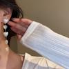 Silver Needle Artificial Crystal Pearl Fringed Long Earrings Temperament Fashionable and Elegant Earrings