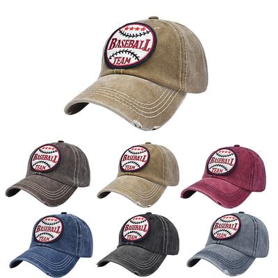 JYL TS DIY  Vintage Washed Cap Basketball Embroidery Outdoor Cotton Hat