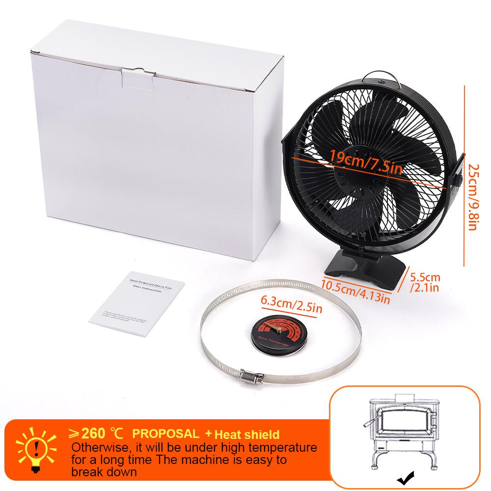 2 In 1 Wall Mounted Stove Fan 6 Blades Free Standing Fireplace Fan Log Wood Burner Ecofan Quiet Home Efficient Heat Distribution