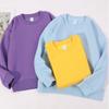 3-14 Years Kids Crew Neck Sweatshirt Solid Color Pullover